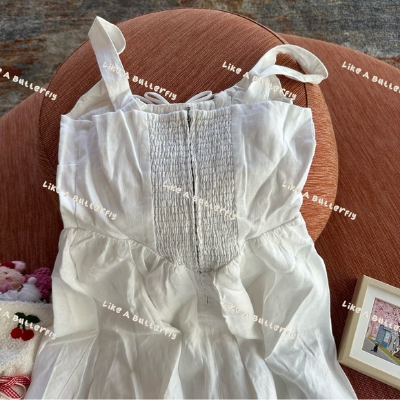 Reformation Balia Linen Dress in White - Picture 8 of 10